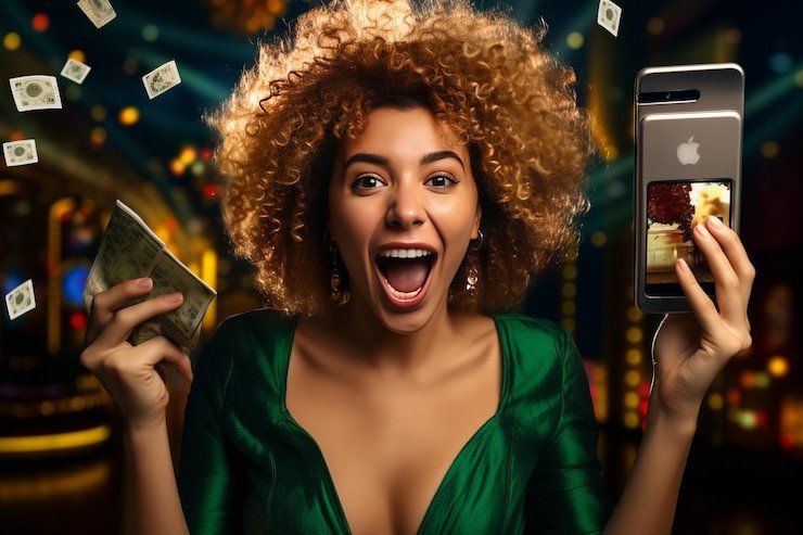 Pengguna mengakses platform hiburan digital melalui smartphone dengan tampilan modern yang nyaman digunakan